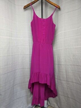 Sundays In Brooklyn Silk High Low Midi Dress XS Flaminco Ruffle Spanish Inspo